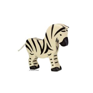 Holztiger Holzfigur großes Zebra