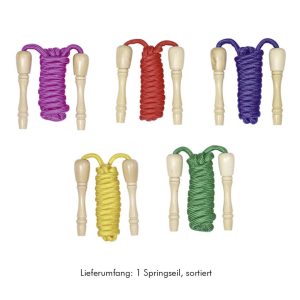 Goki Springseil mit Holzgriffen, sortiert