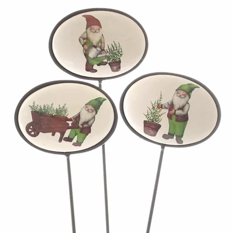 Gartenstecker KRÄUTERZWERG 3er SET Keramik – Bild 2