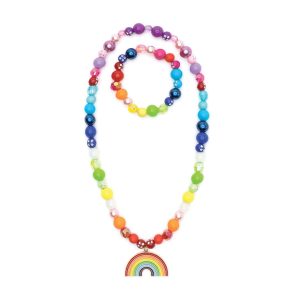 Kinderschmuck Halskette & Armband Set Regenbogen