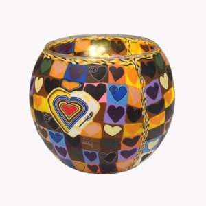 Windlicht „Herzen“ bunt