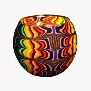 Windlicht „Regenbogenmuster“