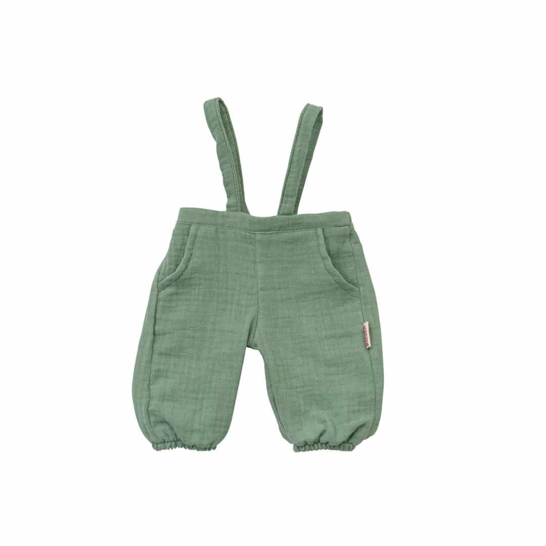 Heless Puppenkleidung Latzhose/Shirt, aus Bio-Baumwolle, salbeigrün – Bild 2