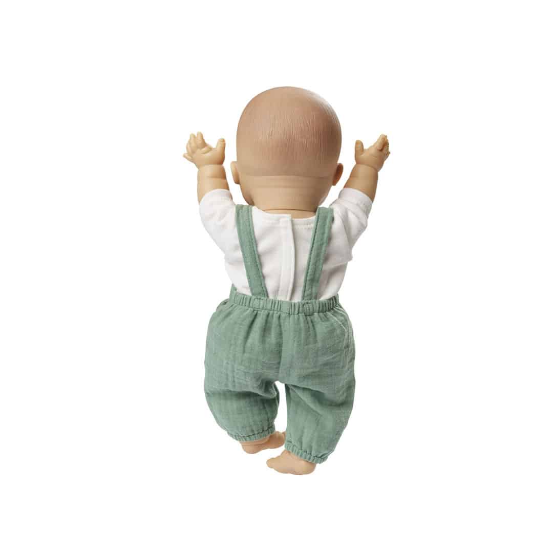 Heless Puppenkleidung Latzhose/Shirt, aus Bio-Baumwolle, salbeigrün – Bild 7