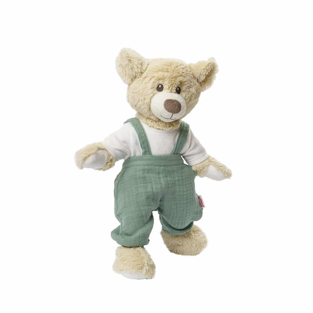Heless Puppenkleidung Latzhose/Shirt, aus Bio-Baumwolle, salbeigrün – Bild 8