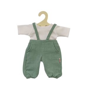 Heless Puppenkleidung Latzhose/Shirt, aus Bio-Baumwolle, salbeigrün