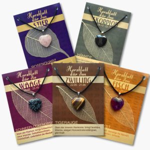 “Herzblatt” Herz Anhänger aus Edelstein