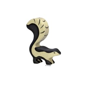 Holztiger Holzfigur Stinktier