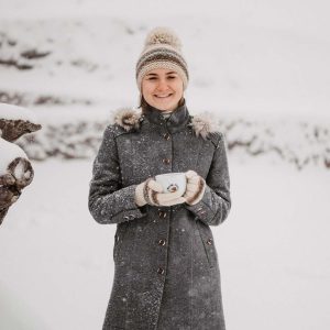 Mantel “Moni” abnehmbaren Kunstpelz, grau