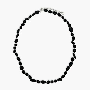 Obsidian schwarz Nugget Kette