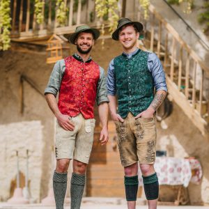 Herrenweste “Heller” Rot und Grün