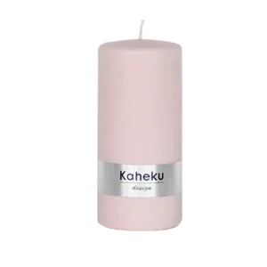 Stumpenkerze rosa 4er Set POWDER Kaheku 7 x 15 cm