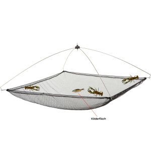 Krebssenke Köderfischsenke 1x1m mit 6mm Netz einteilig