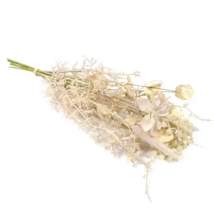 Trockenblumenstrauß Seide BLÜTENBÜNDEL Kunstblume creme H 38 cm