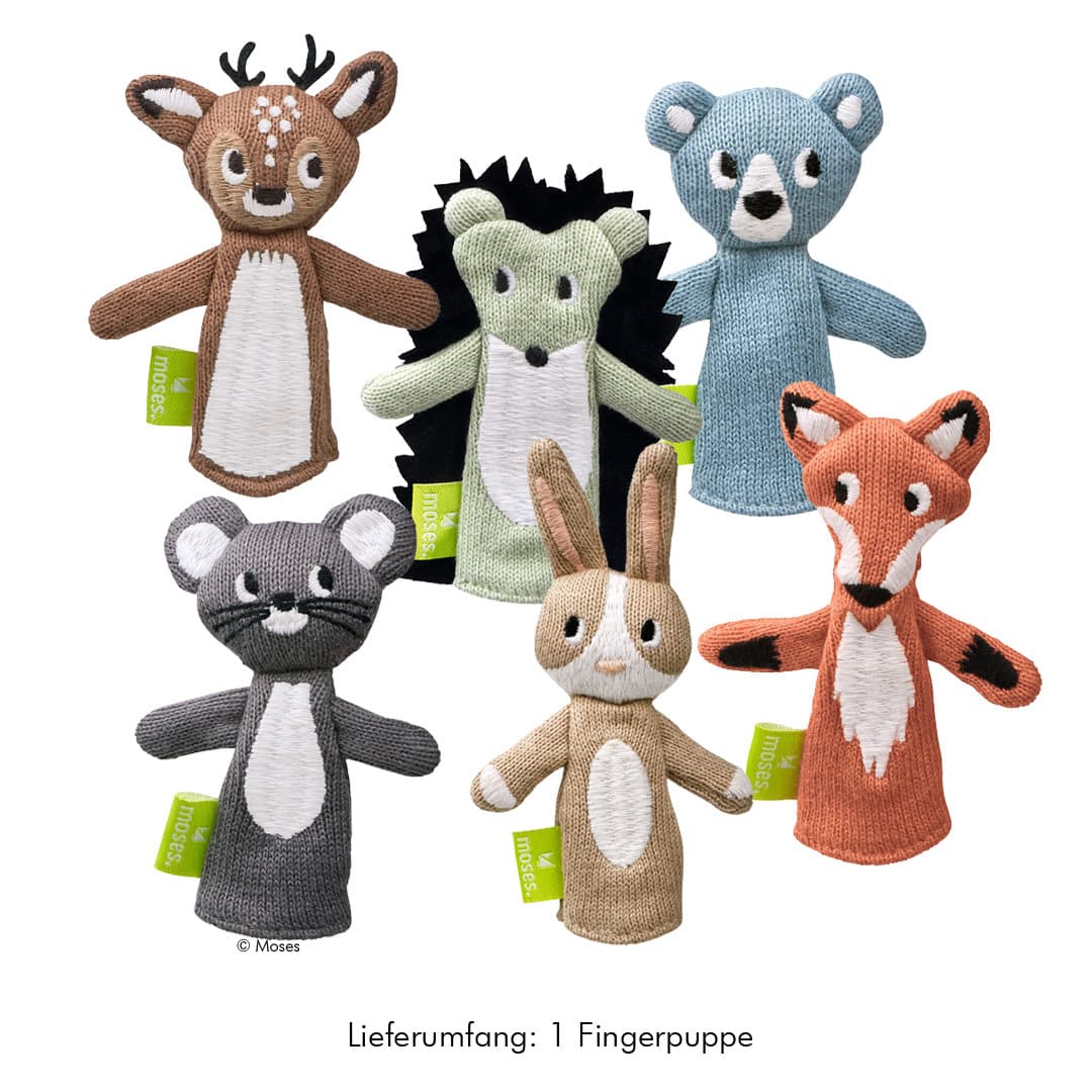 Moses Strick-Fingerpuppe Waldtiere