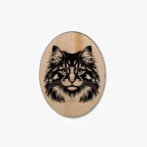 Katzenmagnet aus Holz „Norwegische Waldkatze“