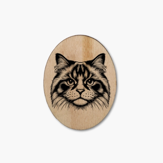 Katzenmagnet aus Holz „Owyhee Bob 2“