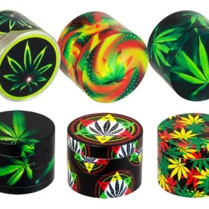 CNC Aluminium Grinder/Pollinator 4 part, ø 50mm, „Leaves“