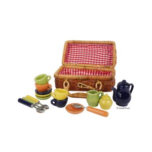 Picknick-Koffer Korb mit Puppenservice