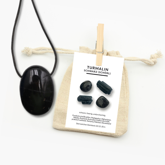 Seifenstein Anhänger aus Turmalin schwarz – Bild 2