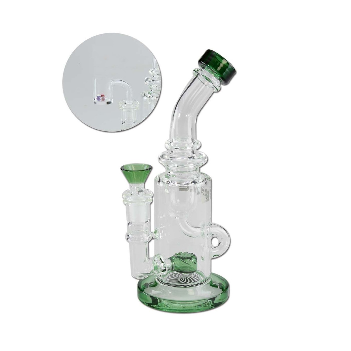 Blaze Glass Recycler Bong Rig Green 21cm – Bild 2