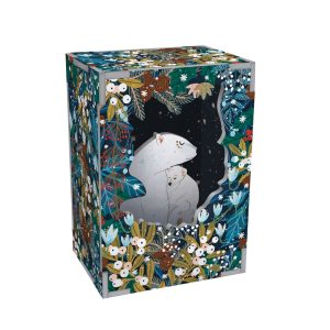 3D Diorama Eisbären-Familie im Wald