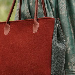 Handtasche “Rosenheim” Schurwolle, Bordeaux
