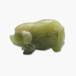 Steinfigur Schwein aus Serpentin (Neue Jade)