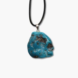 Türkis Trommelstein Anhänger flach