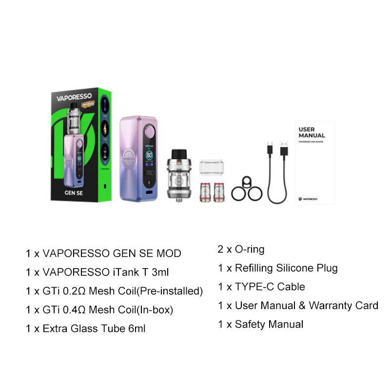 Vaporesso GEN SE 80W Kit mit iTank T Verdampfer 3ml – Bild 3