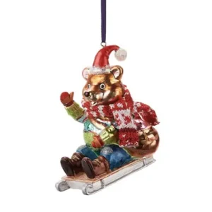 Weihnachtsbaumschmuck Bär MIT SCHLITTEN GiftCompany H 11 cm