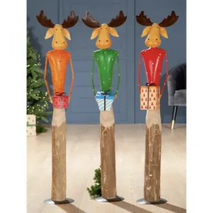 Weihnachtsdeko Rentier COMET 3er-Set Casablanca H 27 | 47 cm