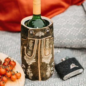 Weinkühler “Lederhose” weiß gestickt