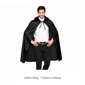 Kostüm-Cape Umhang schwarz, 120cm lang
