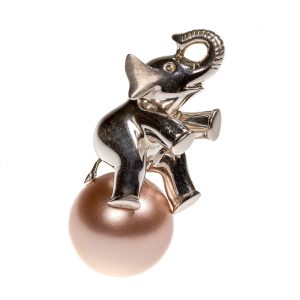 Elefant Anhänger mit großer Perle