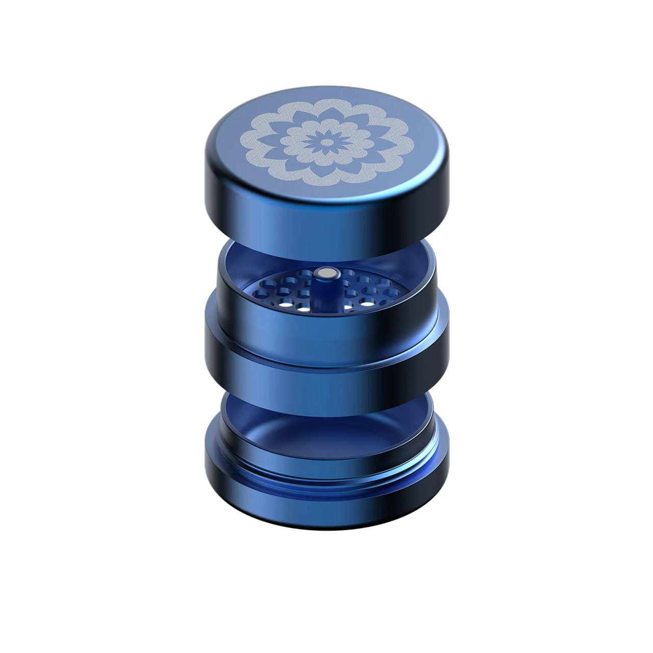 Flower Mill Next Gen Standard 2.5″ – Aluminium Grinder – Blau – Bild 2