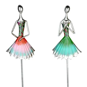 Gartenstecker Metall Deko Ballerina 2er Set COLORI H 130 cm
