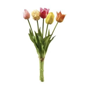 Künstliche Tulpen wie echt bunt Mix 5er Bund Höhe 48 cm