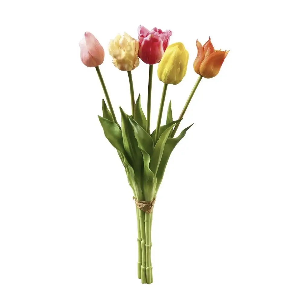 Künstliche Tulpen wie echt bunt Mix 5er Bund Höhe 48 cm