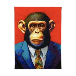 Leinwandbild Business Monkey rot 30×40 cm