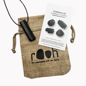 „Rooh“ Rohkristall Anhänger Turmalin schwarz A-Qualität