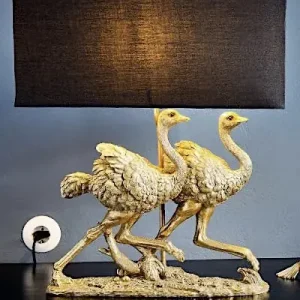 Tischlampe Strauße FRANZ & FANZI gold Höhe 54 cm