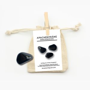 Apachenträne (Rauchobsidian) Trommelstein