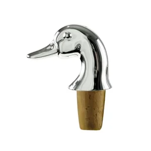 Flaschenkorken ENTE Edzard versilbert H 8 cm