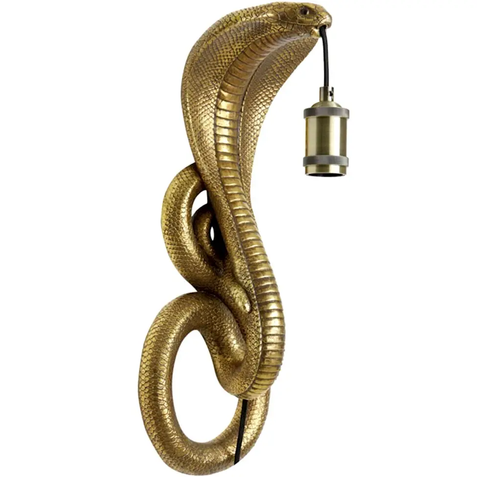 Wandleuchte Schlange KOBRA gold Höhe 52 cm – Bild 4