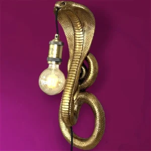 Wandleuchte Schlange KOBRA gold Höhe 52 cm