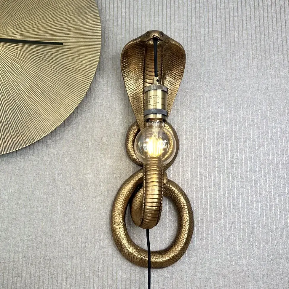 Wandleuchte Schlange KOBRA gold Höhe 52 cm – Bild 2