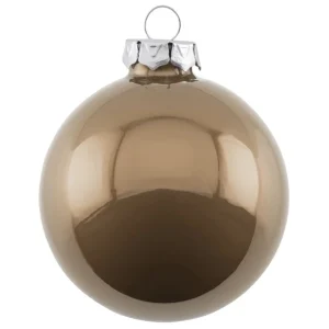 6er Set Weihnachtskugeln Glas Opal beige Gift Company ø 8 cm